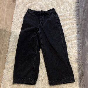 Madewell Curvy Super Wide Leg Black Jeans